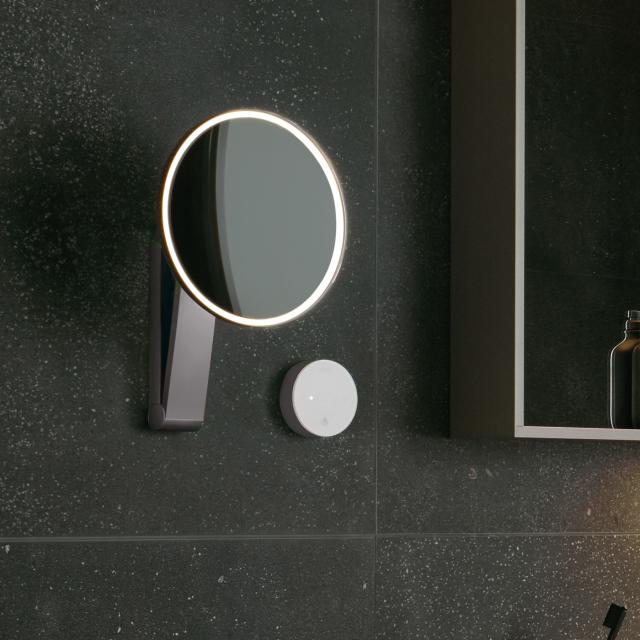 Keuco iLook_move beauty mirror DALI controllable Ø 212 mm chrome