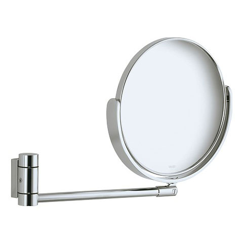 Keuco Plan beauty mirror, 1x and 2.5x magnification aluminium silver anodised
