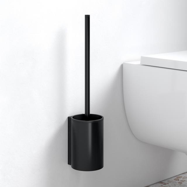 Keuco Plan Black Selection wall-mounted toilet brush set