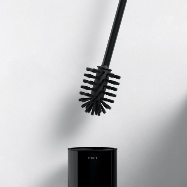 MOON Brosse WC avec support noir, gris foncé H 39,5 cm - Ø 9,5 cm