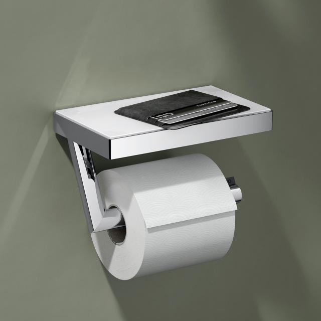 Keuco REVA toilet roll holder with shelf chrome