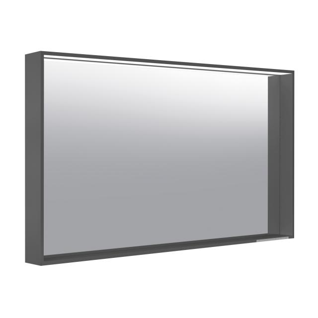 Keuco X-Line mirror with LED lighting silk matt anthracite, adjustable colour temperature, with mirror heating