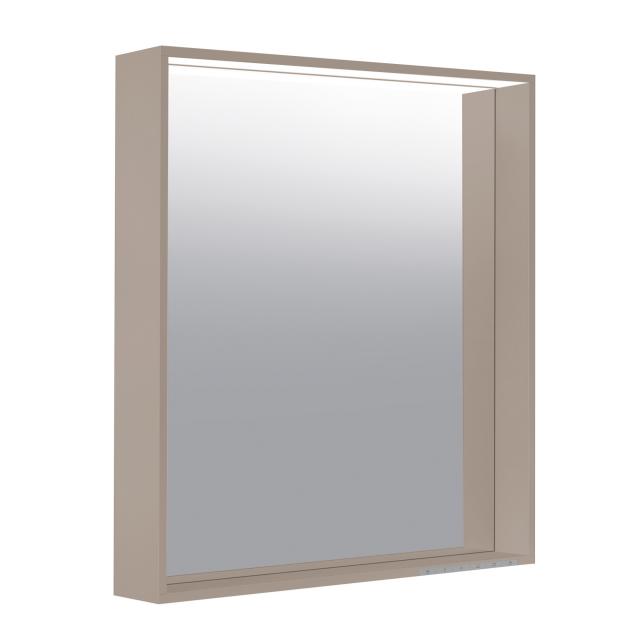 Keuco X-Line mirror with LED lighting silk matt truffle, adjustable colour temperature, with mirror heating