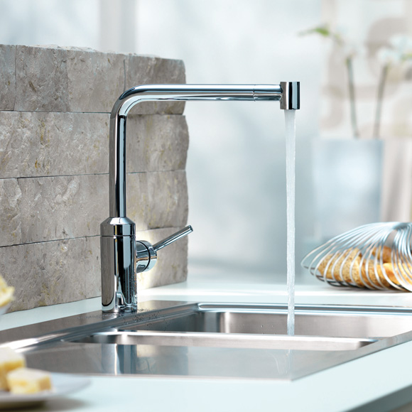 Kludi L-INE single-lever kitchen mixer tap, with pull-out spout