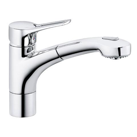 Kludi MX single-lever kitchen mixer tap, with pull-out spout chrome