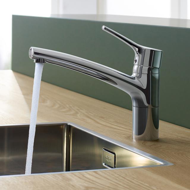 Kludi TRENDO single-lever kitchen mixer tap, for front-of-window installation chrome