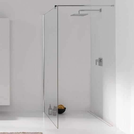 Koralle S500Plus Walk In shower panel TSG transparent with GlasPlus / polished silver