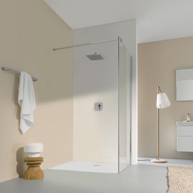 Koralle S800 partition for swing door TSG transparent incl. GlasPlus / silver high gloss