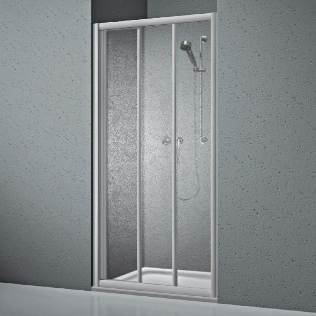 Koralle Twiggy Top shower sliding 3-piece for partition or recess Polyrit aquaperl transparent / matt silver