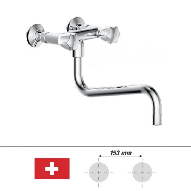 KWC Gastro two-handle kitchen mixer tap, for Switzerland
