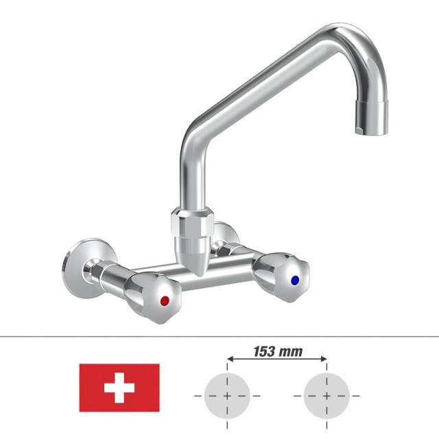 KWC Gastro two-handle kitchen mixer tap, for Switzerland projection 300 mm