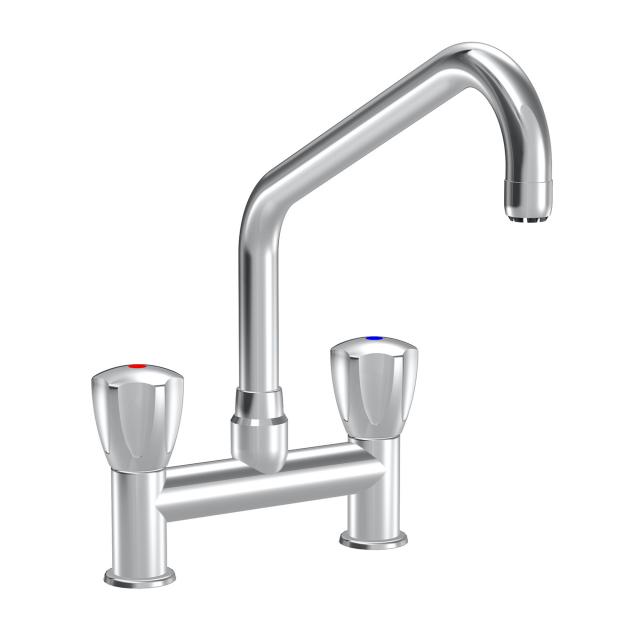 KWC Gastro two handle kitchen mixer with swivel spout