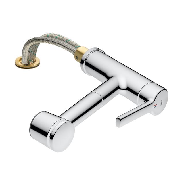 KWC Luna-E single-lever kitchen mixer tap, with pull-out spray, front-of-window installation