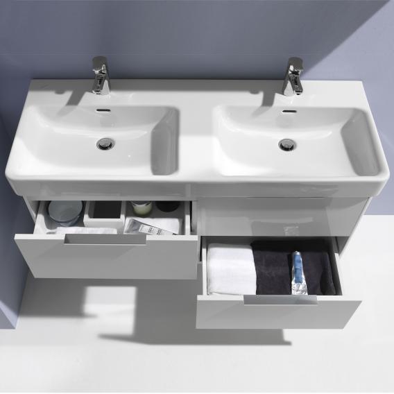 LAUFEN Base für Pro S Meuble sous-lavabo pour lavabo double avec 4 tiroirs Façade blanc brillant/corps du meuble blanc brillant