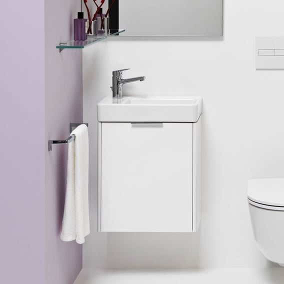 Laufen Pro S Hand Washbasin With Base Vanity Unit With 1 Door White With 1 Tap Hole H8159550001041 H4021011102611 Reuter