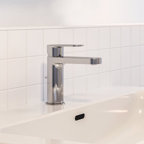 Mera Waschtischarmatur Chrom – Einhebel-Mono-Block Mit Ablaufgarnitur, Modernes Design Fürs Badezimmer