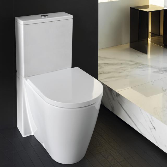 Kartell by LAUFEN close-coupled, floorstanding washdown toilet, rimless white, with CleanCoat