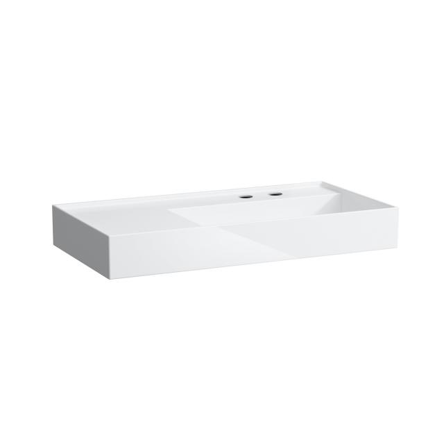 Kartell by LAUFEN countertop washbasin with shelf white, with Clean Coat, with 2 tap holes