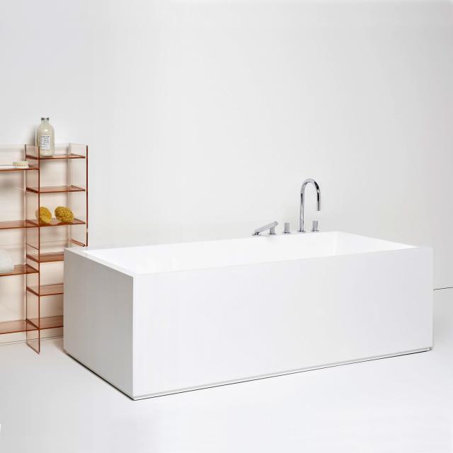 Kartell by LAUFEN freestanding rectangular bath with LED lighting, foot end right