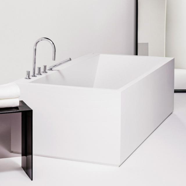 Kartell by LAUFEN freestanding rectangular bath with lighting, foot end left