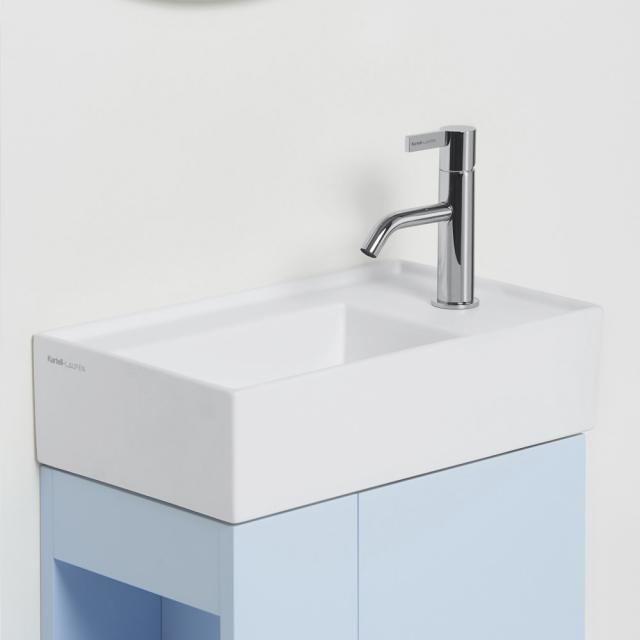 Kartell by LAUFEN hand washbasin, with concealed waste white, with Clean Coat, with 1 tap hole