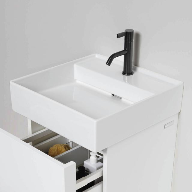 Kartell by LAUFEN hand washbasin, with concealed waste white, with 1 tap hole