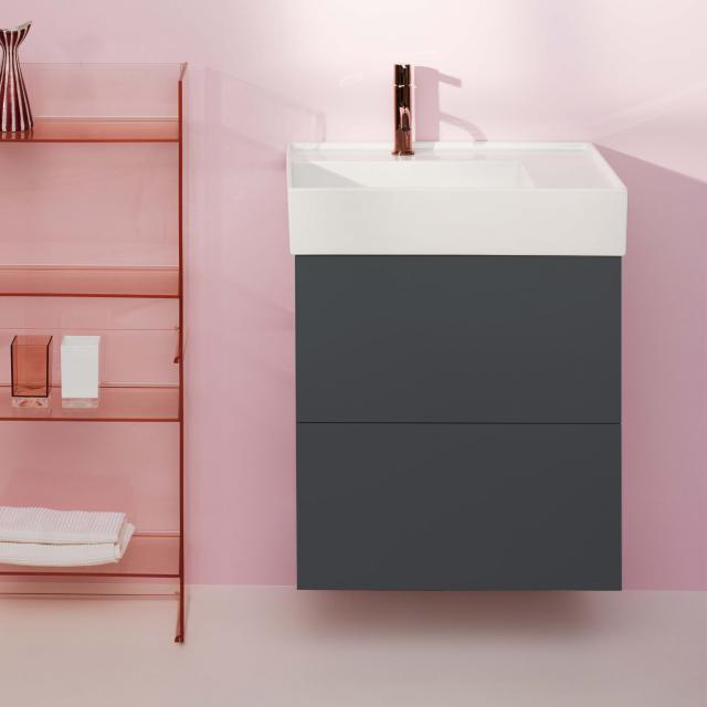 Kartell by LAUFEN vanity unit with 2 pull-out compartments front slate / corpus slate