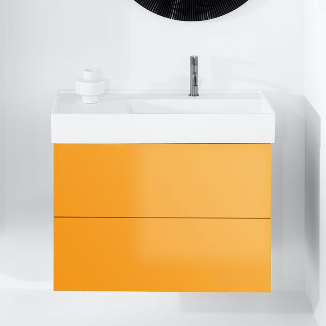 Kartell by LAUFEN vanity unit with 2 pull-out compartments front ochre brown / corpus ochre brown