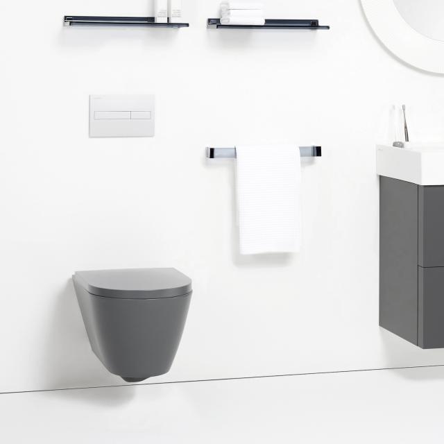 Kartell by LAUFEN wall-mounted washdown toilet, rimless matt graphite