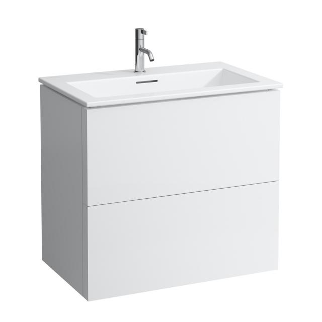 Kartell by LAUFEN washbasin with vanity unit with 2 pull-out compartments front matt white / corpus matt white