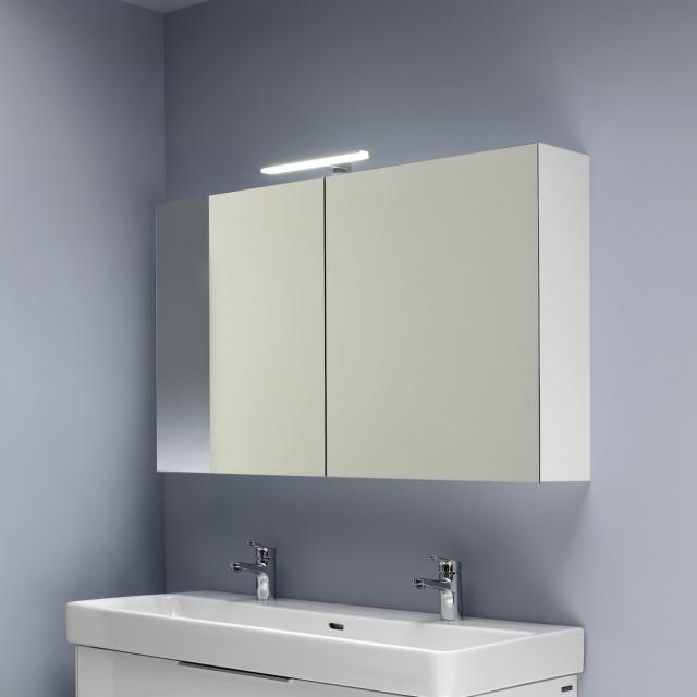 LAUFEN Base mirror cabinet with LED lighting matt white