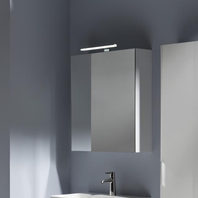 LAUFEN Base mirror cabinet with lighting and 1 door matt white, hinged left