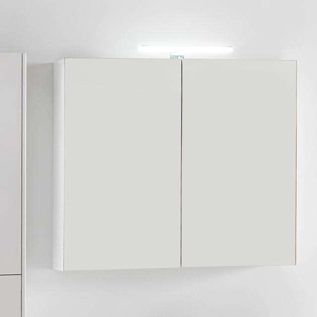 LAUFEN Base mirror cabinet with lighting and 2 doors white high gloss