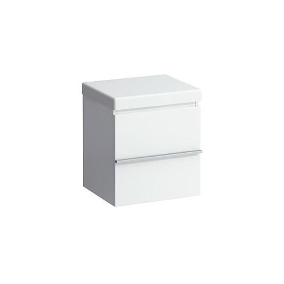 LAUFEN Case storage unit on castors with 2 pull-out compartments front white gloss / corpus white gloss