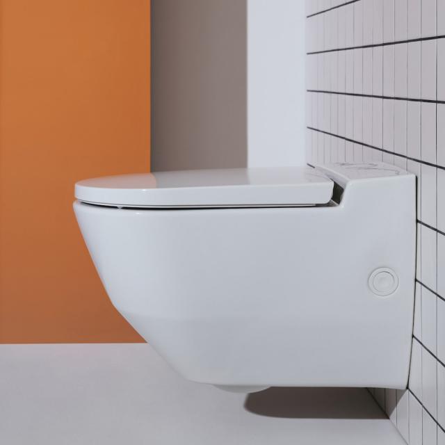 LAUFEN Cleanet Navia WC lavant complet, avec ouverture sur le côté pour raccord externe d'eau, avec abattant blanc, avec Clean Coat