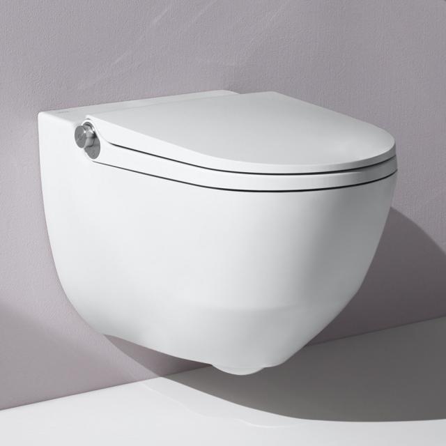 LAUFEN Cleanet Riva complete shower toilet set with toilet seat matt white