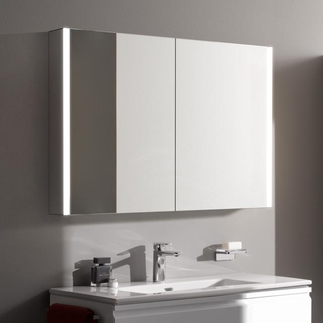 LAUFEN frame 25 mirror cabinet with lighting and 2 doors mirrored side panels