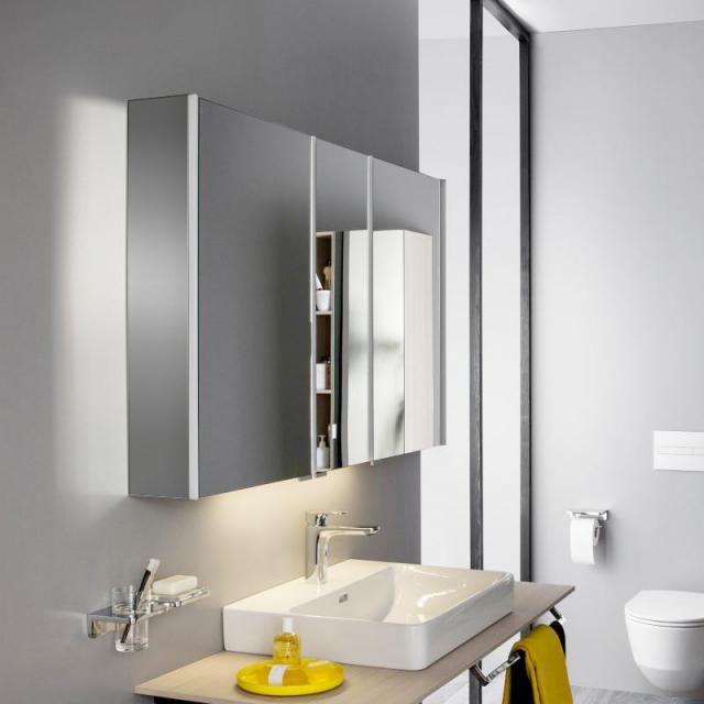 LAUFEN frame 25 mirror cabinet with lighting and 3 doors mirrored side panels