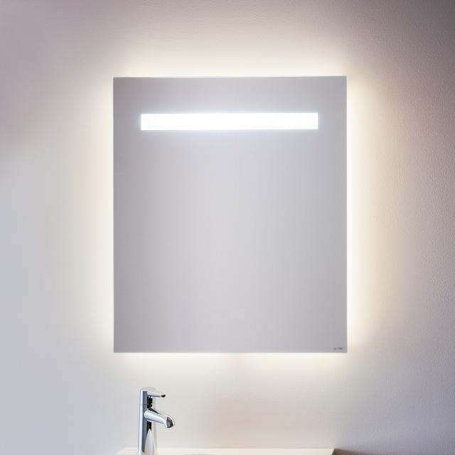 LAUFEN Leelo LED mirror 6000 K, with on/off switch and touch dimmer