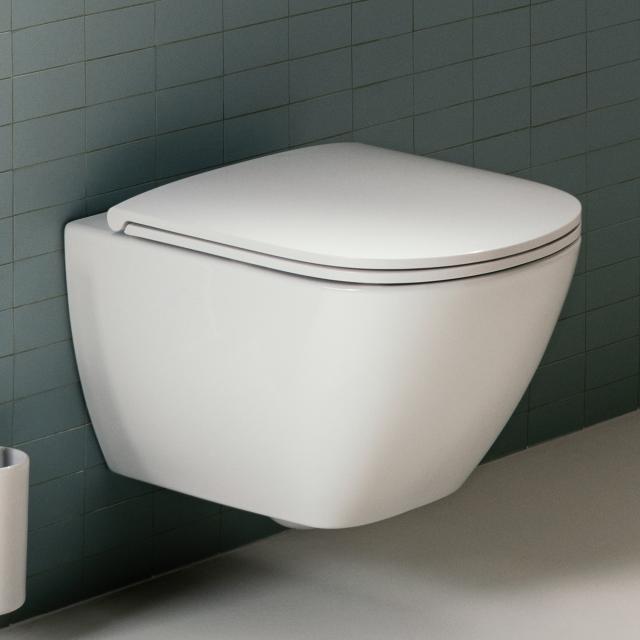 LAUFEN LUA wall-mounted, washdown toilet Compact white, with Clean Coat