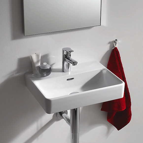 LAUFEN Pro S hand washbasin white, with 1 tap hole, ungrounded, with overflow