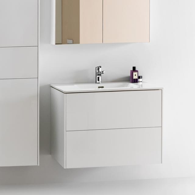 LAUFEN Pro S washbasin with Base vanity unit with 2 pull-out compartments matt white, 1 tap hole