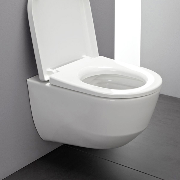 LAUFEN Pro wall-mounted washdown toilet Compact, rimless white, with CleanCoat