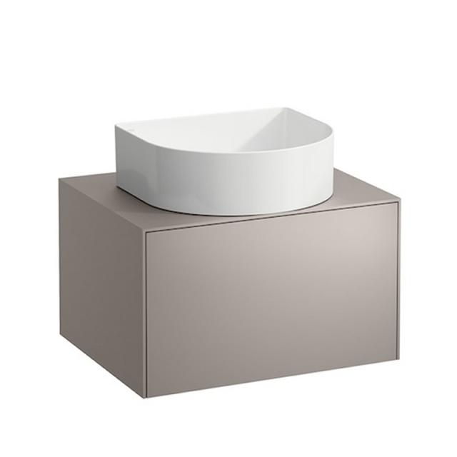 LAUFEN SONAR vanity unit with 1 pull-out compartment for countertop basin titanium, furniture top titanium, without tap hole