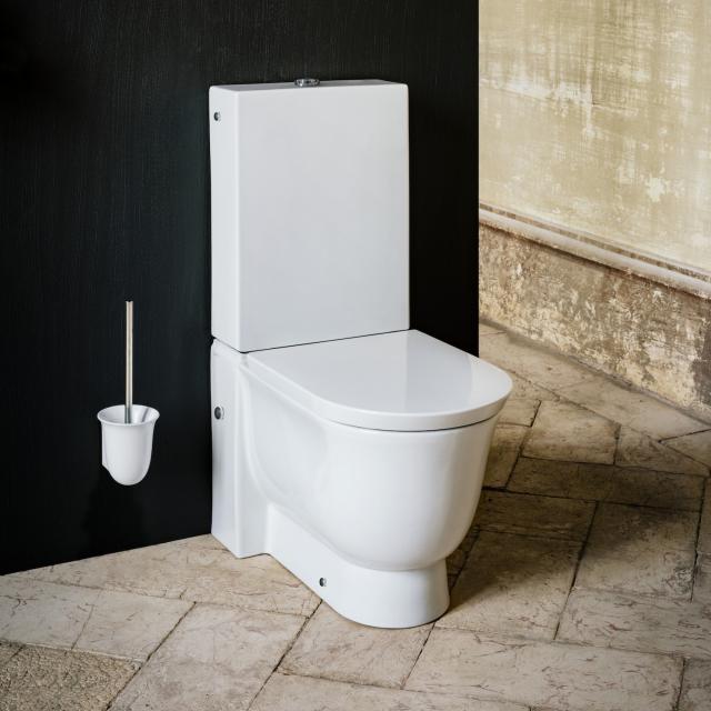 LAUFEN The New Classic floorstanding close-coupled washdown toilet, rimless white, with CleanCoat