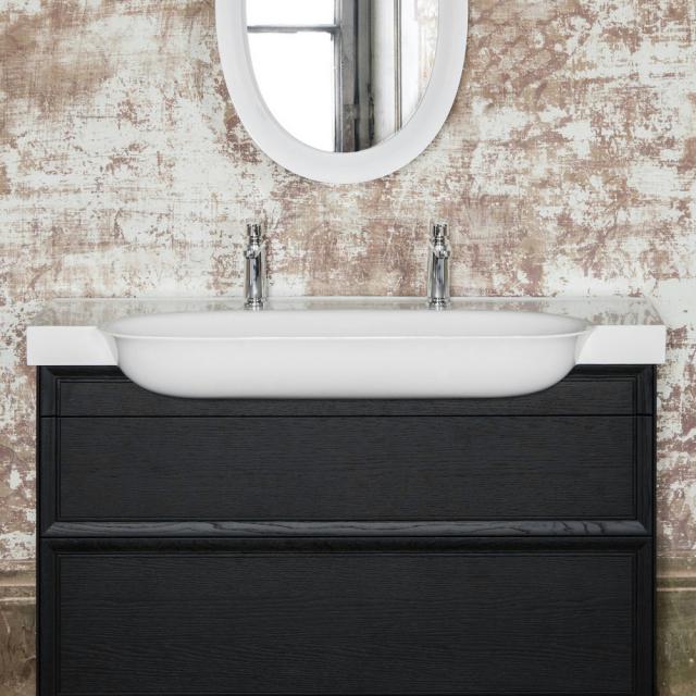 LAUFEN The New Classic vanity washbasin white, with Clean Coat, with 2 tap holes, with overflow