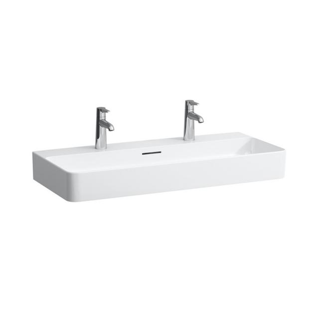 LAUFEN VAL double washbasin white, with Clean Coat, with 2 tap holes, ungrounded, with overflow