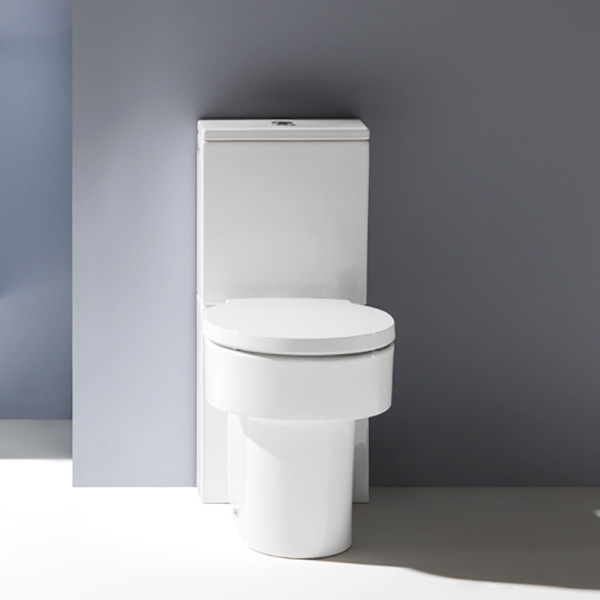 LAUFEN VAL floorstanding close-coupled washdown toilet, rimless white, with CleanCoat