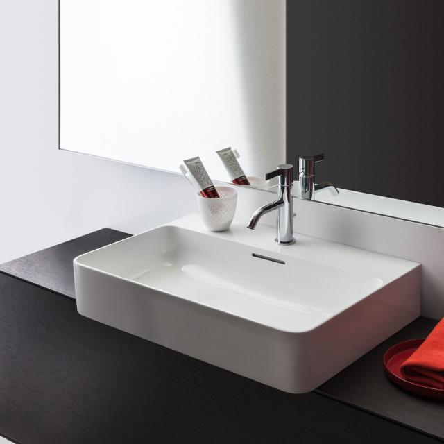 LAUFEN VAL washbasin white, with Clean Coat, with 1 tap hole, grounded, with overflow