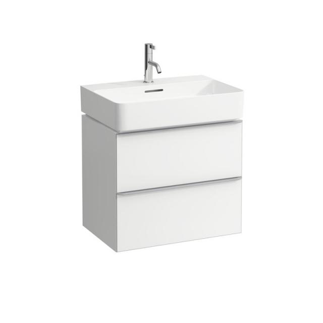 LAUFEN VAL washbasin with Space vanity unit with 2 pull-out compartments front matt white / corpus matt white, WB white, with Clean Coat, with 1 tap hole, with overflow
